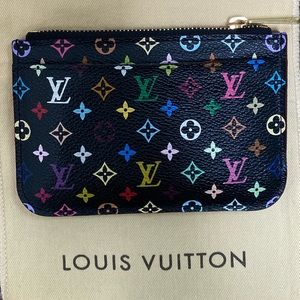 Louis Vuitton Multicolor Key Pouch Black Violette